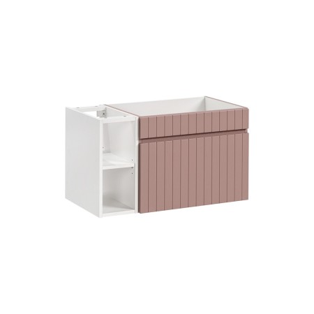 Set de mobilier baie Iconic Rose, MDF, folie PVC, roz antic, L.80 cm, SET -ICR 80 CM 81-01 WHITE