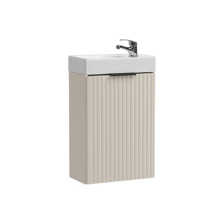 Set de mobilier de baie Adel Cashmere, MDF, PAL melaminat, cashmere mat, lavoar Vedea ceramica alba, L.40 cm, SET-ADC 40CM