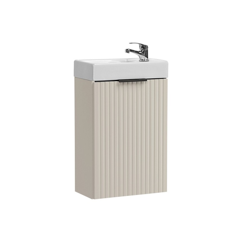 Set de mobilier de baie Adel Cashmere, MDF, PAL melaminat, cashmere mat, lavoar Vedea ceramica alba, L.40 cm, SET-ADC 40CM