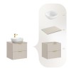 Set de mobilier de baie Adel Cashmere, MDF, PAL melaminat, blat cashmere mat, lavoar Smile 40, SET-ADC B CASHMERE 60CM SMILE 40