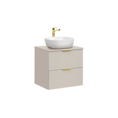 Set de mobilier de baie Adel Cashmere, MDF, PAL melaminat, blat cashmere mat, lavoar Smile 40, SET-ADC B CASHMERE 60CM SMILE 40