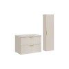 Set de mobilier de baie Adel Cashmere, MDF, PAL melaminat, blat cashmere mat, dulap înalt H.140 cm, SET-ADC B CASHMERE 80CM HIGH CABINET