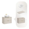 Set de mobilier de baie Adel Cashmere, MDF, PAL melaminat, blat cashmere mat, L.80 cm, lavoar Smile 40, SET-ADC B CASHMERE 80CM SMILE 40