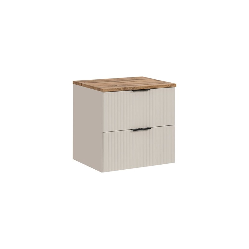 Set de mobilier de baie Adel Cashmere, MDF, PAL melaminat, blat stejat wotan, L.60 cm, SET-ADC B WOTAN 60CM
