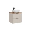 Set de mobilier de baie Adel Cashmere, MDF, PAL melaminat, blat stejar wotan, lavoar Smile 40, SET-ADC B WOTAN 60CM SMILE 40