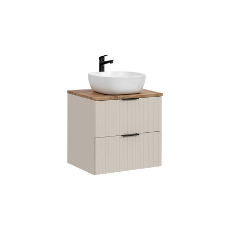 Set de mobilier de baie Adel Cashmere, MDF, PAL melaminat, blat stejar wotan, lavoar Smile 40, SET-ADC B WOTAN 60CM SMILE 40