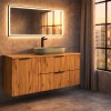 Set mobilier baie Adel Oak, MDF, PAL melaminat, blat stejar wotan, L.120 cm, SET-ADO B 120CM LB
