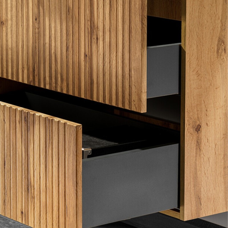 Set mobilier baie Adel Oak, MDF, PAL melaminat, blat stejar wotan, L.120 cm, SET-ADO B 120CM LB