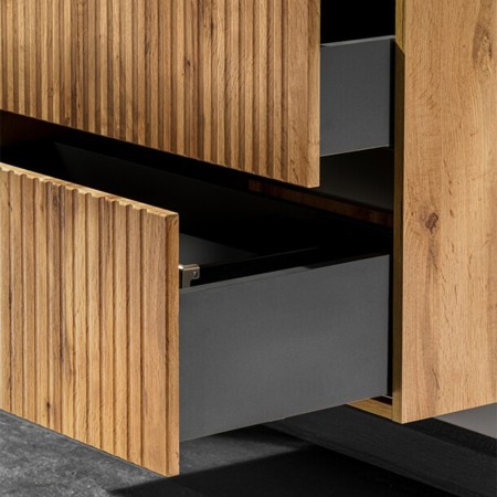 Set mobilier baie Adel Oak, MDF, PAL melaminat, blat natural wotan, L.120 cm, SET-ADO B NAT WOTAN 120CM