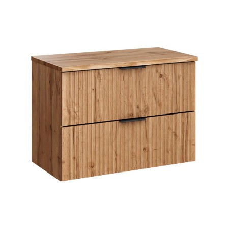 Set mobilier baie Adel Oak, MDF, PAL melaminat, blat natural wotan, L.80 cm, SET-ADO B NAT WOTAN 80CM