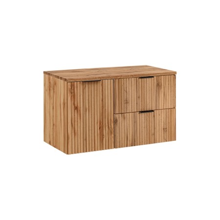 Set mobilier baie Adel Oak, MDF, PAL melaminat, blat stejar wotan, L.100 cm, SET-ADO B WOTAN 100CM LB