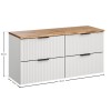 Set mobilier baie Adel White, MDF, PAL melaminat, alb mat, blat natural wotan, L.120 cm, SET-ADW B NAT WOTAN 120CM