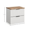 Set mobilier baie Adel White, MDF, PAL melaminat, alb mat, blat natural wotan, L.60 cm, SET-ADW B NAT WOTAN 60CM