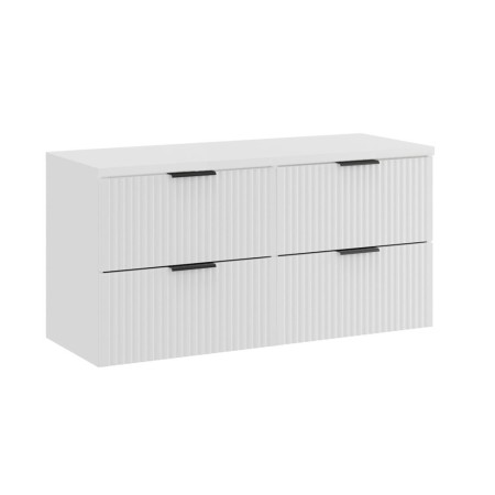 Set mobilier baie Adel White, MDF, PAL melaminat, blat alb mat, L.120 cm, SET-ADW B WHITE 120CM