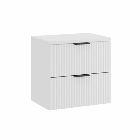 Set mobilier baie Adel White, MDF, PAL melaminat, alb mat, blat alb mat, L.60 cm, SET-ADW B WHITE 60CM