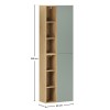 Set de mobilier cu semicoloana si set de rafturi Aster Green, MDF, PAL melaminat, verde mat, H.160 cm, SET-ASG 2SP 2UR