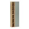Set de mobilier cu semicoloana si set de rafturi Aster Green, MDF, PAL melaminat, verde mat, H.160 cm, SET-ASG 2SP 2UR