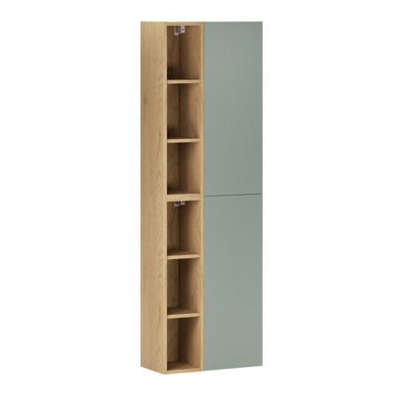 Set de mobilier cu semicoloana si set de rafturi Aster Green, MDF, PAL melaminat, verde mat, H.160 cm, SET-ASG 2SP 2UR
