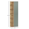 Set de mobilier cu semicoloana si set de rafturi Aster Green, MDF, PAL melaminat, verde mat, H.160 cm, SET-ASG 2SP 2URSM