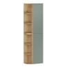 Set de mobilier cu semicoloana si set de rafturi Aster Green, MDF, PAL melaminat, verde mat, H.160 cm, SET-ASG 2SP 2URSM