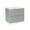 Set mobilier baie Aster Green, MDF, PAL melaminat, verde mat, lavoar Lava, L.60 cm, SET-ASG 60CM LAVA
