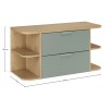 Set mobilier baie Aster Green, MDF, PAL melaminat, verde mat, blat stejar cremona, L.100 cm, SET-ASG B CREMONA 100CM LRSM