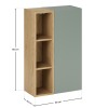 Set de mobilier cu semicoloana si raft Aster Green, MDF, PAL melaminat, verde mat, H.80 cm, SET-ASG SP UR 20X80