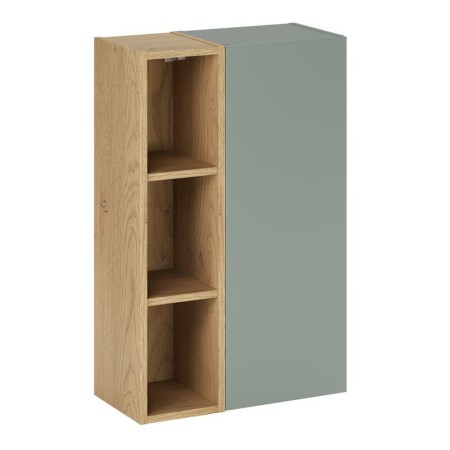 Set de mobilier cu semicoloana si raft Aster Green, MDF, PAL melaminat, verde mat, H.80 cm, SET-ASG SP UR 20X80