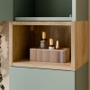 Set de mobilier cu semicoloana si raft Aster Green, MDF, PAL melaminat, verde mat, H.100 cm, SET-ASG SP UR 30X20