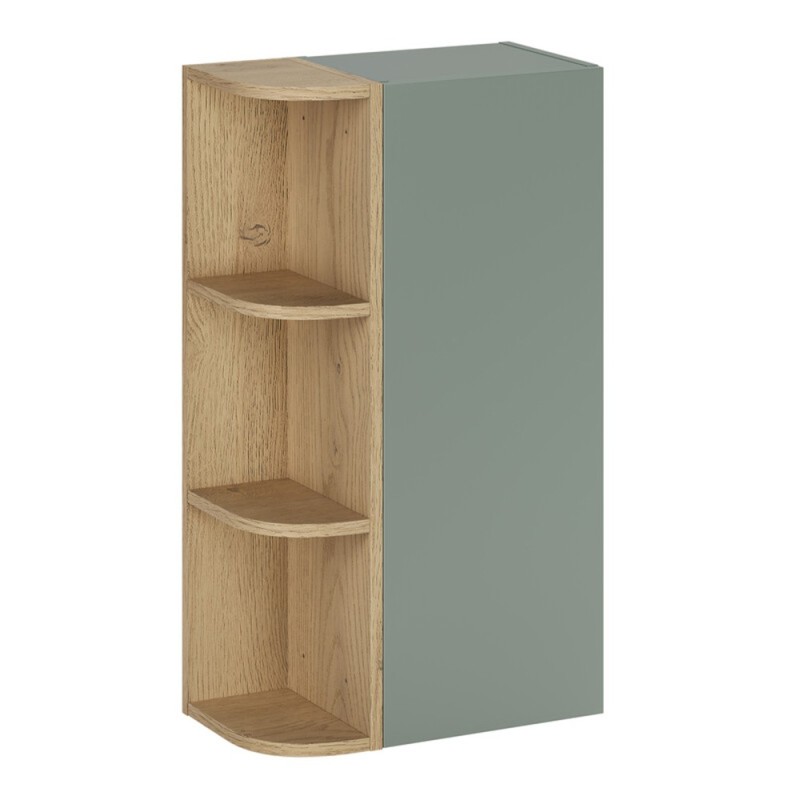 Set de mobilier cu semicoloana si raft Aster Green, MDF, PAL melaminat, verde mat, H.80 cm, SET-ASG SP URSM
