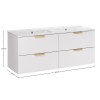 Set mobilier baie Aster White, MDF, PAL melaminat, alb mat, lavoare Lava, L.120 cm, SET-ASW 120CM LAVA