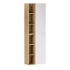 Set de mobilier cu semicoloana si raft Aster White, MDF, PAL melaminat, alb mat, H.160 cm, SET-ASW 2SP 2UR