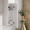 Semicoloana Aster White, PAL melaminat, alb mat, 1 usa, H.80 cm, ASTER WHITE 80-30-1D