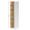 Set de mobilier cu semicoloana si raft Aster White, MDF, PAL melaminat, alb mat, H.160 cm, SET-ASW 2SP 2URSM
