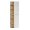 Set de mobilier cu semicoloana si raft Aster White, MDF, PAL melaminat, alb mat, H.160 cm, SET-ASW 2SP 2URSM
