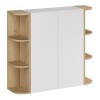 Set de mobilier cu semicoloana si raft Aster White, MDF, PAL melaminat, alb mat, H.160 cm, SET-ASW 2SP 2URSM