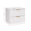 Set mobilier baie Aster White, MDF, PAL melaminat, alb mat, lavoar Lava, L.60 cm, SET-ASW 60CM LAVA