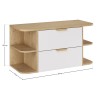 Set mobilier baie Aster White, MDF, PAL melaminat, alb mat, blat stejar cremona, L.100 cm, SET-ASW B CREMONA 100CM LRSM