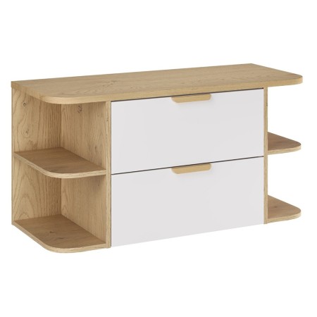 Set mobilier baie Aster White, MDF, PAL melaminat, alb mat, blat stejar cremona, L.100 cm, SET-ASW B CREMONA 100CM LRSM