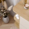 Set mobilier baie Aster White, MDF, PAL melaminat, alb mat, blat stejar cremona, lavoar Beyond, L.100 cm, SET-ASW B CREMONA 100CM LRSM UN BEYOND