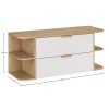 Set mobilier baie Aster White, MDF, PAL melaminat, alb mat, blat stejar cremona, L.120 cm, SET-ASW B CREMONA 120CM LRSM