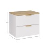 Set mobilier baie Aster White, MDF, PAL melaminat, alb mat, blat stejar cremona, L.60 cm, SET-ASW B CREMONA 60CM