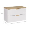 Set mobilier baie Aster White, MDF, PAL melaminat, alb mat, blat stejar cremona, L.80 cm, SET-ASW B CREMONA 80CM