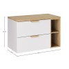 Set mobilier baie Aster White, MDF, PAL melaminat, alb mat, blat stejar cremona, L.80 cm, SET-ASW B CREMONA 80CM LR
