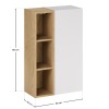 Set de mobilier cu semicoloana si raft Aster White, MDF, PAL melaminat, alb mat, H.80 cm, SET-ASW SP UR 20X80