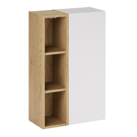 Set de mobilier cu semicoloana si raft Aster White, MDF, PAL melaminat, alb mat, H.80 cm, SET-ASW SP UR 20X80