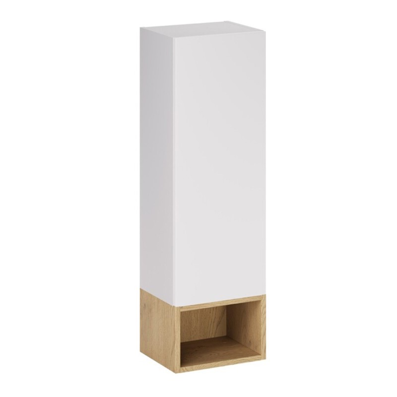 Set de mobilier cu semicoloana si raft Aster White, MDF, PAL melaminat, alb mat, H.100 cm, SET-ASW SP UR 30X20