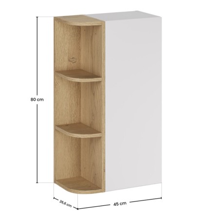 Set de mobilier cu semicoloana si raft Aster White, MDF, PAL melaminat, alb mat, H.80 cm, SET-ASW SP URSM