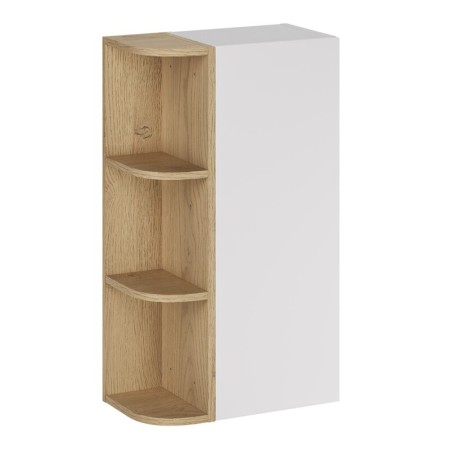 Set de mobilier cu semicoloana si raft Aster White, MDF, PAL melaminat, alb mat, H.80 cm, SET-ASW SP URSM