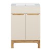 Set mobilier baie Bali Cashmere, MDF, PAL melaminat, cashmir mat/stejar wotan, lavoar Lava, L.60 cm, SET-BAC 60CM LAVA